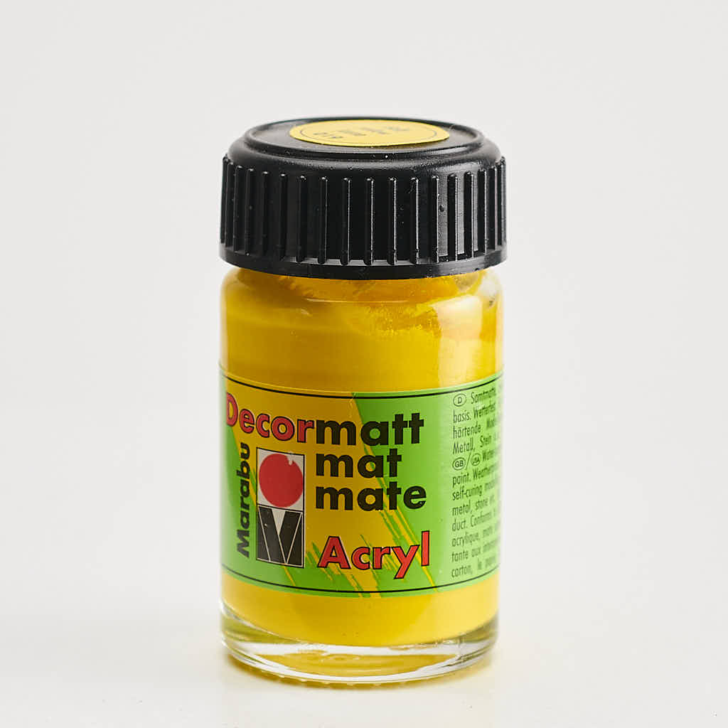 Marabu Decormatt Acryl-Bastelfarbe 15 ml Gelb 019